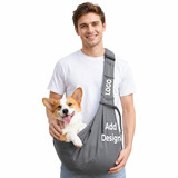 Muka Custom Pet Carrier Sling Bag, Personalized Small Dog Cat Crossbody Carrier with Adjustable Shoulder Strap and Side Pocket for Walking, Travel and Daily Outings