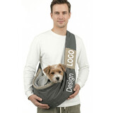 Muka Custom Pet Sling Carrier Bag Nylon Fabric with Wide Shoulder Strap Breathable Mesh Interior Zipper Pocket Tether Hook for Small Dogs Cats Walking Travel