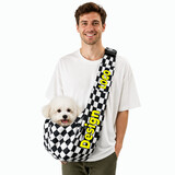 Muka Custom Pet Sling Carrier, Personalized Small Dog Cat Carrier Bag with Adjustable Shoulder Strap and Open Pocket for Walking, Travel and Daily Outings