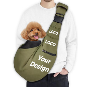 Muka Custom Personalized Pet Carrier Sling Bag with Removable Bottom Pad Adjustable Shoulder Strap and Zipper Pocket for Small Dogs and Cats Walking Travel Outdoor
