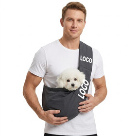 Muka Custom Personalized Pet Sling Carrier, Wide Shoulder Strap Polyester Dog Cat Crossbody Bag with Mesh Lining and Open Pocket for Walking, Travel and Outdoor Activities