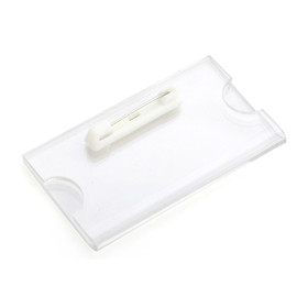 Aspire Acrylic ID Card Holder with Safety Pin, 2-5/8 x 1-3/8 Inches - Wholesale