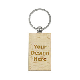 Aspire Personalized Rectangle Wooden Keychain, Laser Engraved and UV Printing Wooden Keychain for Festival, Gift Idea