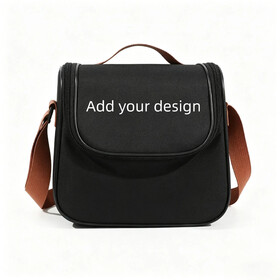 Muka Custom Insulated Lunch Bag Double Compartment Thermal Food Container Carrier with Shoulder Strap