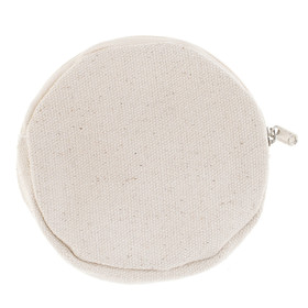 Sample Round Coin Purse, Small Canvas Circle Zipper Pouch, Earbud Pouch