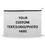 Muka Custom White Cosmetic Makeup Bag with Logo / Text / Photo, 6-3/4 x 4-3/4 Inch Canvas Lined Bag