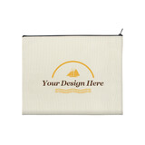Muka Personalized Large Canvas Zipper Bag with Your Logo, 11-3/4 x 9-1/2 Inch Cotton Cosmetic Bag