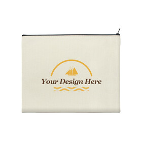 Muka Personalized Large Canvas Zipper Bag with Your Logo, 11-3/4 x 9-1/2 Inch