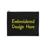 Muka Custom Embroidered Large Canvas Zipper Bag with Your Design, 11-3/4 x 9-1/2 Inch