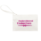 Custom Embroidery Canvas Wristlet Bag, 7 x 4-3/4 Inch