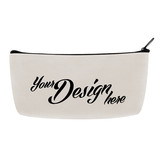 Custom Canvas Makeup Bag with Lining, 7-3/4 x 3-1/8 x 1-1/2 Inch