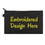Embroidered Cotton Zipper Pouch with Logo, 7-3/4 x 4-1/2 Inch - Black