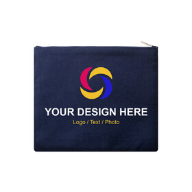 Muka Custom Multipurpose Canvas Zipper Bag, 9-1/2 x 8 Inch, Create Your Own Wedding Makeup Bag with Logo