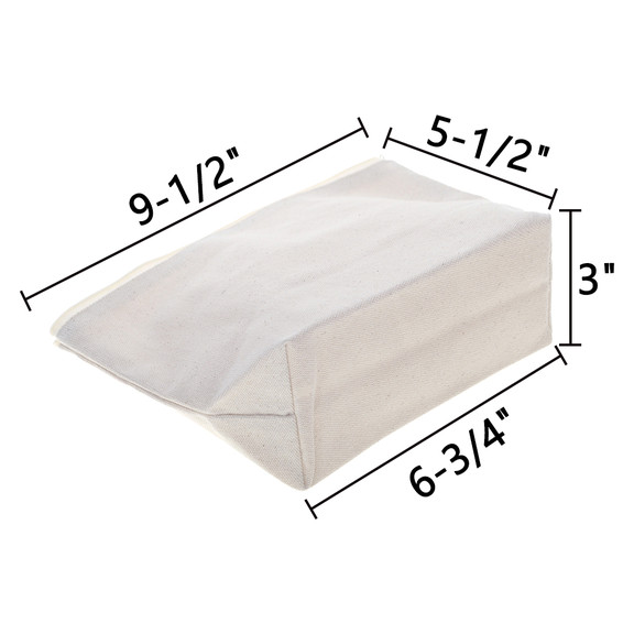 Muka Custom Embroidered Cotton Zipper Bag, 9-1/2 x 5-1/2 x 3 Inch