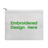 Personalized Cotton Canvas Zipper Bag by Embroidery, 8 x 6 Inch Organize Cosmetics Bag