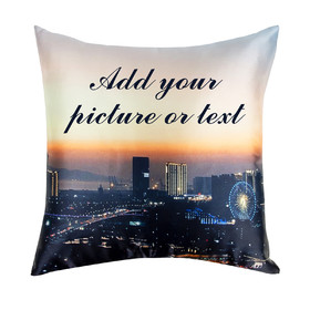 TOPTIE Custom Satin Pillow Case with Picture/Text, Design Throw Pillow Cover for Family, Friend, Pet, Exclusive Personalized Gift