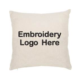 TOPTIE Custom Embroidery Pillow Cover, Personalized Linen Throw Pillowcase with Pocket