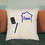 TOPTIE Custom Embroidery Pillow Cover, 16" X 16" Personalized Linen Throw Pillowcase with Pocket