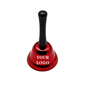 Aspire Personalize Tea Hand Bell 2.55" Diameter, Logo Printed Jingle Bell for Events, Food Line, School