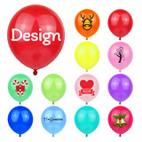 TOPTIE Custom Balloons Personalized Latex Balloons with Logo Name, 12 Inch Printed Balloon for Wedding