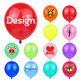 TOPTIE Custom Balloons Personalized Latex Balloons with Logo Name, 12 Inch Printed Balloon for Christmas