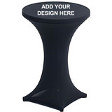 Muka Custom Cocktail Round Stretch Table Cover, Personalized Spandex Fitted Highboy Tablecloth