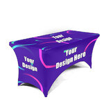 Muka Custom Full Color Trade Show Table Cover, Personalized Tablecloth Stretch Fitted