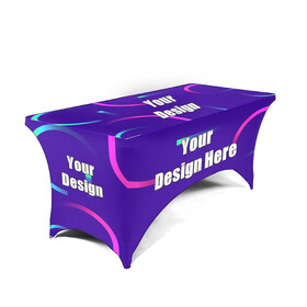 Muka Custom Full Color Trade Show Table Cover, Personalized Tablecloth Stretch Fitted