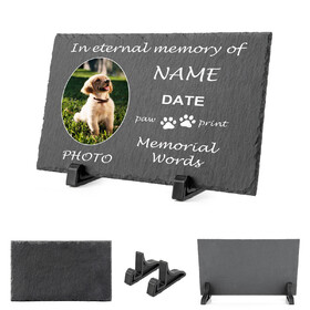 Muka Custom Pet Tombstone Limestone, Pet Memorial Stones with Photo, Pet Grave Marker in Memory of Pet, Dog, Cat, Bird