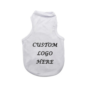 Muka Custom Embroidered Pet Shirts for Dog, White Vest Puppy Clothes, Add Your Design