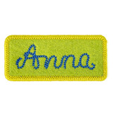 MUKA Custom Rectangle Name Patch, Wool Felt Name Badge, Vintage Embroidery Style