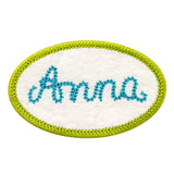 MUKA Custom Oval Embroidered Name Patch, Vintage Style Name Patch, Personalised Name Badge