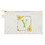 Muka Floral Monogram Initial A Makeup Bag 7 3/4" x 4 1/2" Natural Cotton Canvas Pouch, Portable Bag