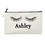 Muka Custom Name Makeup Bags, Special Date, Funny Tag, Eyelash Cotton Canvas Bag 7-3/4" x 4-1/2"