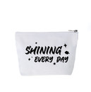 Muka Inspirational Cotton Makeup Bags 7 1/2 by 5 1/8 with 1 1/2 Inches Bottom, Travel Zipper Pouch