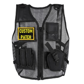 Toptie Custom Military Tactical Vest for Kids Mesh Fabric Breathable Lightweight Children Combat Vest