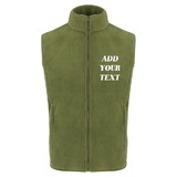 TOPTIE Custom Fleece Vest Outerwear Staff Uniform Volunteer Vest Full Zip Sleeveless with 4 Pockets for Men