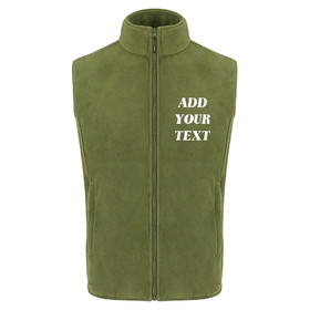 TOPTIE Custom Fleece Vest Outerwear Staff Uniform Volunteer Vest Full Zip Sleeveless with 4 Pockets for Men