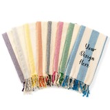 MUKA Custom Striped Beach Towel Personalized Soft Turkish Cotton Towel with Tassels for Beach, Pool, Travel, and Vacation 40 x 70 inch