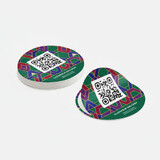 Muka Custom Vinyl QR Code Stickers, Personalized Circle White Stickers for Marketing