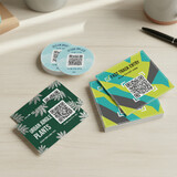 Muka Custom Vinyl QR Code Stickers, Personalized Square Clear Stickers for Marketing