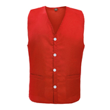 Unisex Button Front Apron Vest, Uniform Vest With Waist Pockets