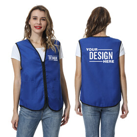 TOPTIE Custom Supermarket Vest / Apron Vest For Clerk Uniform Vest With Zipper Closure