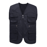 TOPTIE Supermarket Volunteer Activity Twill Vest Outdoor Multi-pocket Waistcoat Vest For Adult & Kids