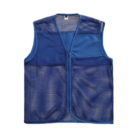 Custom Mesh Supermarket Vest For Commercial Team Breathable Volunteer Zipper Uniform Vest