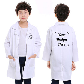 TOPTIE Custom Kid Lab Coat Scrubs Scientists Doctors Costume for Girls and Boys Embroidered Name