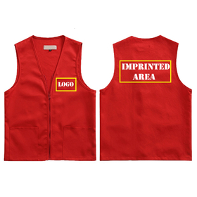 Custom Adult Volunteer Uniform Vest Polyester Zipper Supermarket Activity Vest