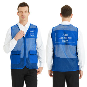 TOPTIE Custom Unisex Mesh Volunteer Vest Add Text Logo on Activity Team ...