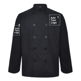 TOPTIE Custom Long Sleeve Button Chef Coat Personalized Heat Transfer or Embroidered Unisex Uniform