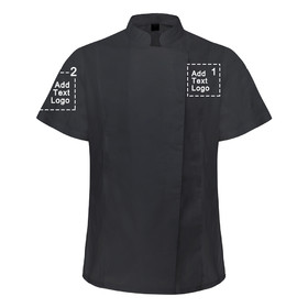 TOPTIE Custom Women's Chef Coat Personalized Heat Transfer or Embroidered Short Sleeve Chef Jacket